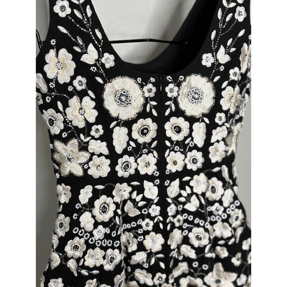 Needle & Thread Sz 2 Beaded Embroidered Black White Floral Prom Dress NYE Formal - Picture 9 of 9